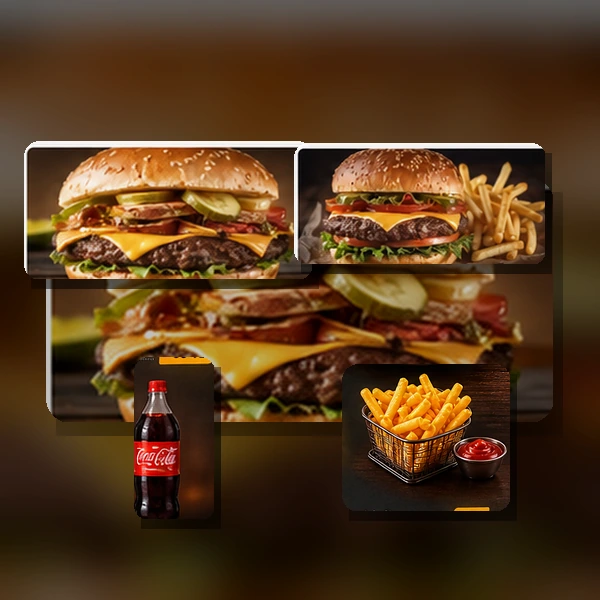 3+1 Et Hamburger + 1 Lt Kola + Cips